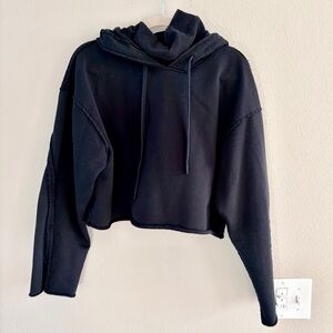 ALO Yoga Black Cropped Hoodie Sweatshirt